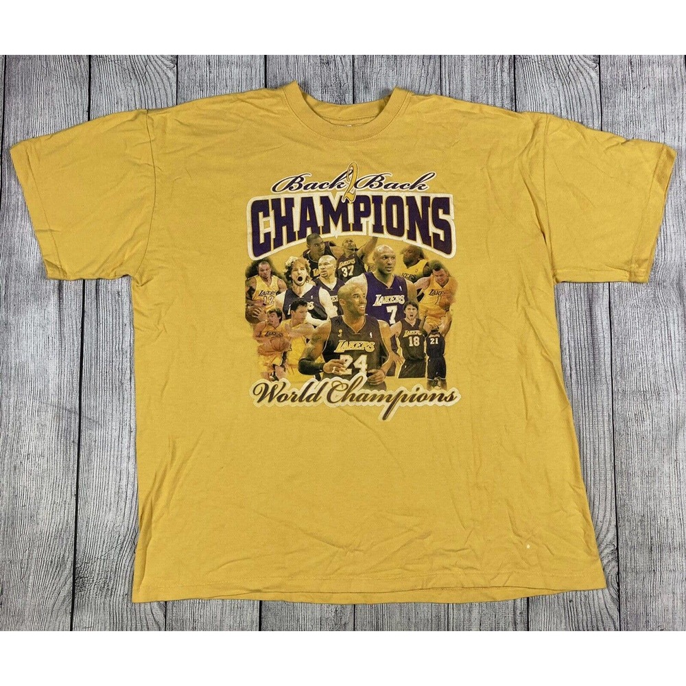 2010 NBA Finals Champions Back To Back Los Angeles Lakers Shirt 2XL Kobe Bryant‎